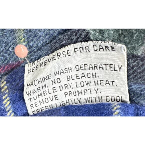 Vintage Jean Oversized Bomber Jacket with Tartan Plaid Lining Boyfriend - Picture 16 of 16